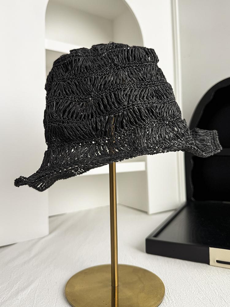 USPOP Women’s Foldable Straw Bucket Hat Summer Sun Hat with Shapeable Brim Breathable Hollow Out Crochet Beach Hat