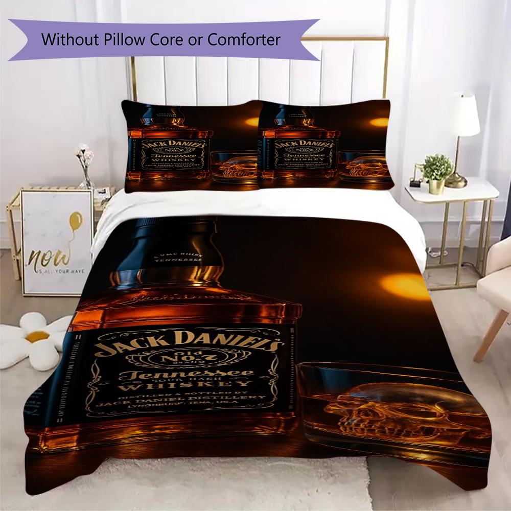 Jack Daniel'S Tennessee Whiskey Bedding Without Core 1 Duvet Cover 2 Pillowcase Without Core Bedding Set Soft And Comfortable