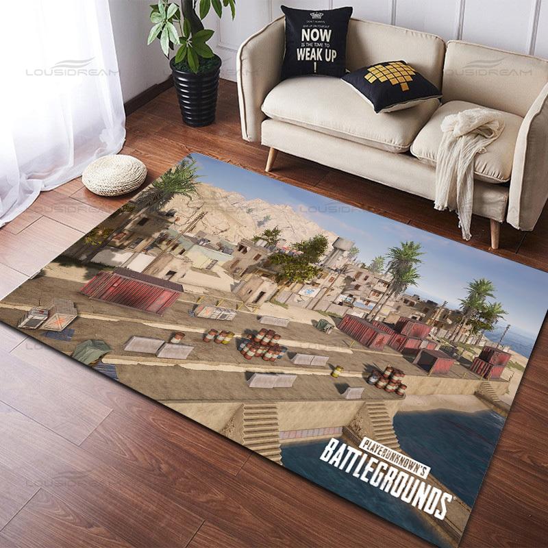 Popular 3D Shooting Game Decorative Carpets Square Flannel PUBG Carpets Modern Home Bedroom Rug Living Room Carpets