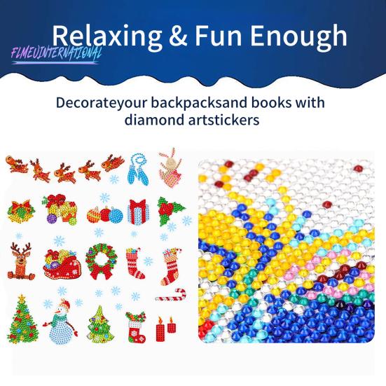 1 Set Diamant Malerei Aufkleber DIY Cartoon Weihnachten Aufkleber Handwerk für Telefon Fall Tasse Rucksack Dekoration