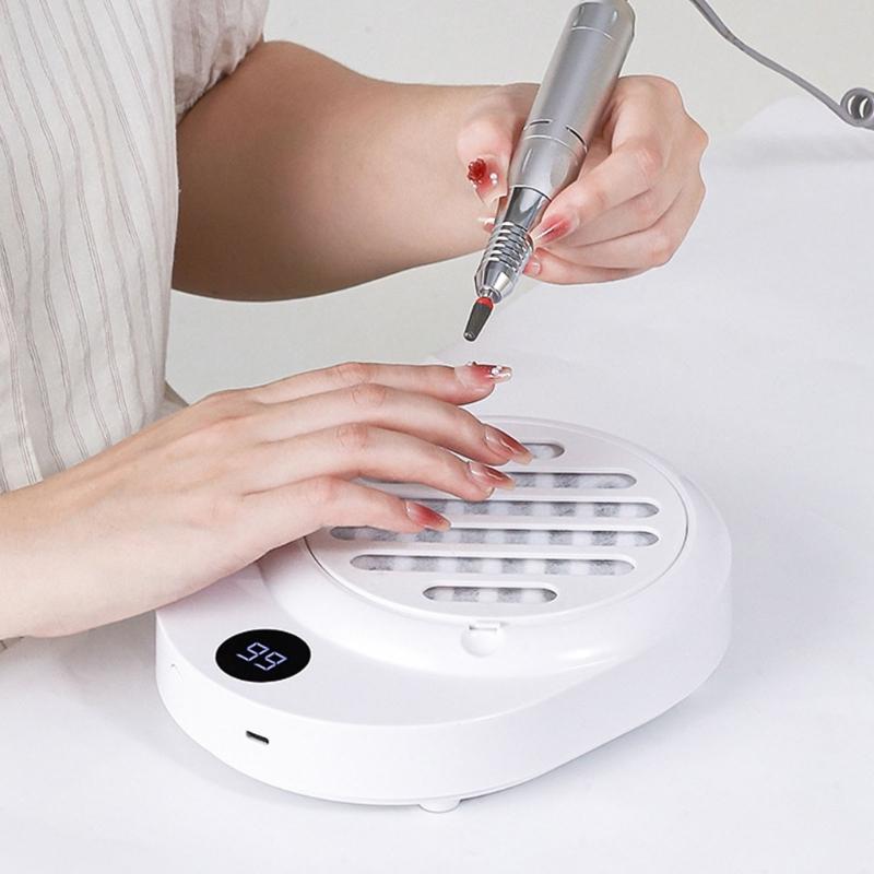 Rechargeable Nail Drill Dust Collector Strong Suction Force Quiet Technology For Nail Artists And DIY Enthusiasts
