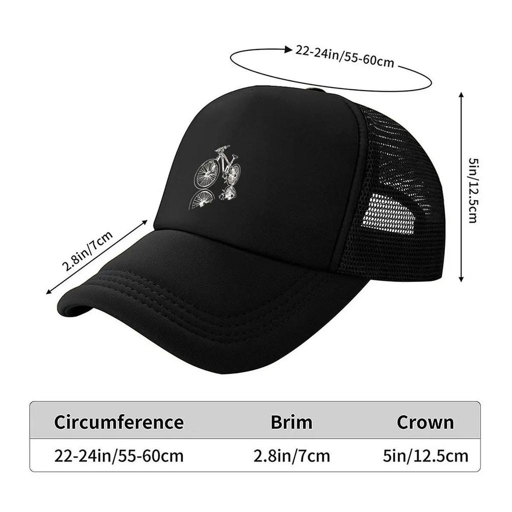 Bike Silhouette Sports Minimalist Art Design Mesh Baseball Cap