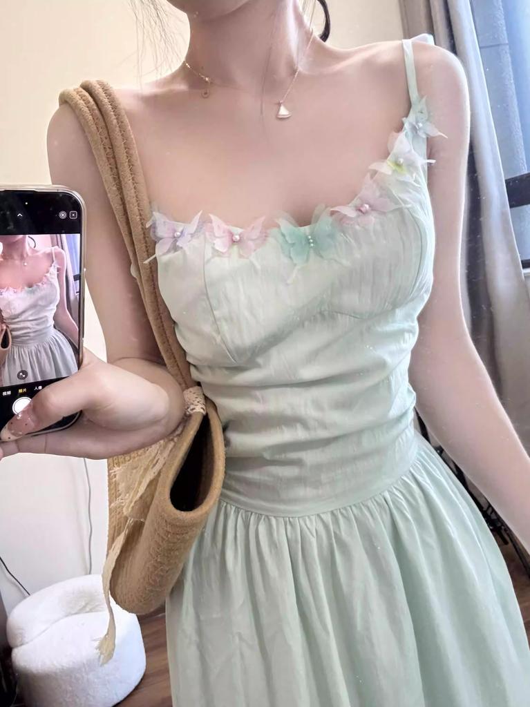 New French Beautiful Suspender Dress Children Summer Small Seaside Vacation Temperament Fairy Dress