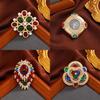 Vintage Baroque Crystal Cross Brooch With Retro Design For Gift And Decoration