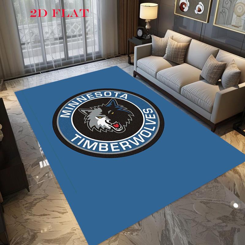 Titleminnesota Timberwolves Logo Printtitle Carpet Floor Mats Living Room And Bedroom Mats Protective Pad Office Chair Cushion Doormat