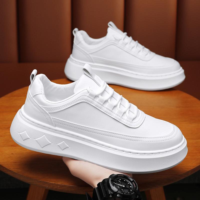 2025 spring new men's shoes breathable trend versatile board shoes inner height increase platform casual shoes sports white shoes men