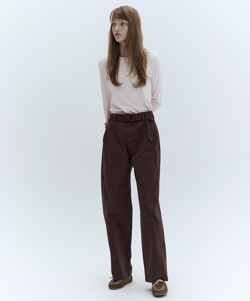 CITYBREEZE Belted Curved Pants_2 Colors