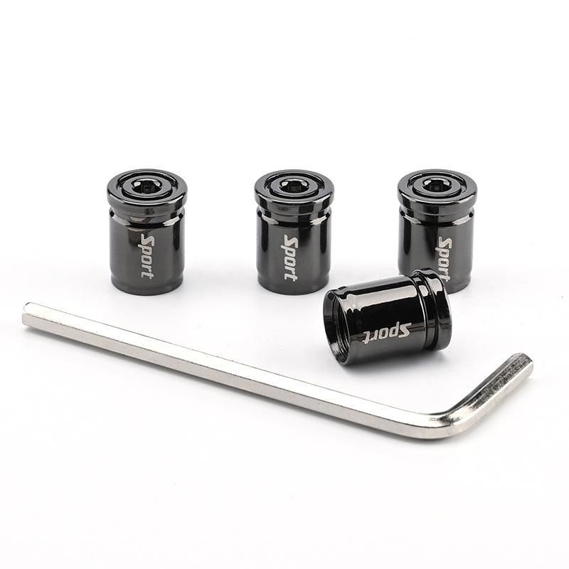 

Anti Theft Tire Valve Caps Sport Style Valve Stem Covers Dust Proof Caps for Wheels Decorative Tyre Zinc Alloy Auto Accessories чёрный