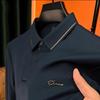 Waffle Seamless New Long-sleeved T-shirt Men's Lapel Business Casual Spring and Autumn Polo Shirt Middle-aged Dad Wear