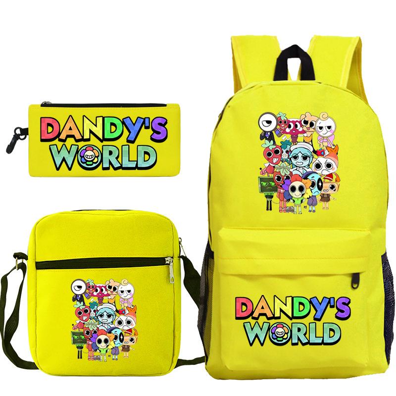 

New dandy s world peripheral printing schoolbag student casual pencil bag shoulder bag three-piece set No Specifications