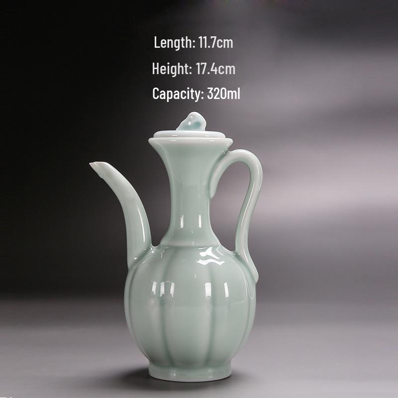Song Dynasty-Inspired Ceramic Handheld Tea Pot for Tea Competition and Practice