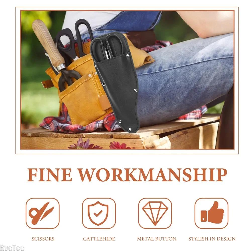 Outdoor garden pruning shears storage bag Fruit tree branch pruning shears leather case - Waist-hung gardening pruning knife bag
