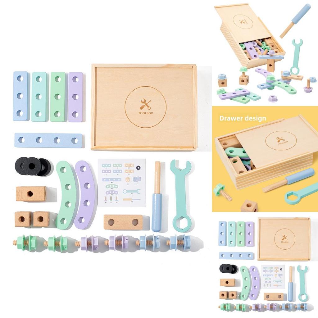 Tool Box For Kids Wooden Screwdriver Set Educational Toy For Early Learning