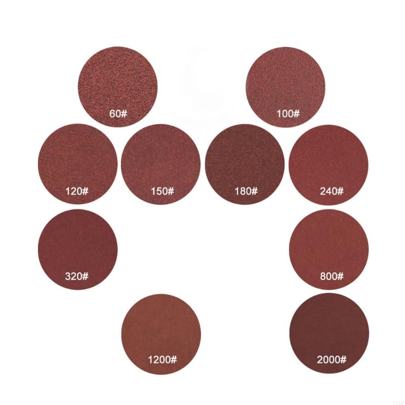 52/102Pcs Sandpaper 60-2000 Grits Hook Loop Sand Paper Abrasive Polishing