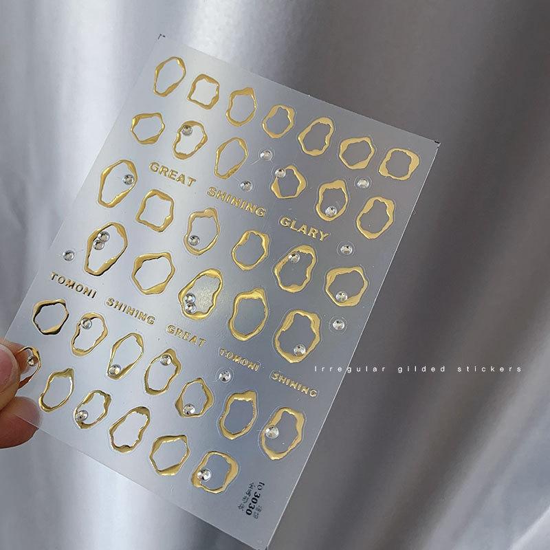 1pcs 5D Bronzing Star Moon Nail Art Stickers Luxury Gold Silver Adhesive Slider Press on Nail Decoration Decals Accessories DIY