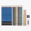 H&B 74pcsset Professional Drawing Kit Sketch Pencils Art Sketching Painting Supplies with Carrying