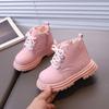 Children Short Boots for Girl Spring Autumn New Little Princess Embossed Floral Versatile Soft Baby Sweet Kids Shoes I06189