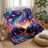 Monster Trucks In Space Theme Blanket Lightweight Warm Flannel Blanket Decorative Throw Blanket for Home Decoration