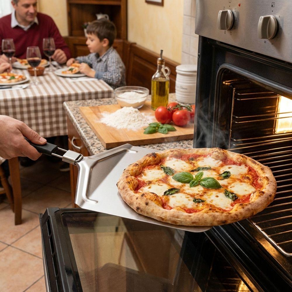 Metal Non-Stick Pizza Shovel Long Handle Pizza Transfer Tray  Professional Kitchen
