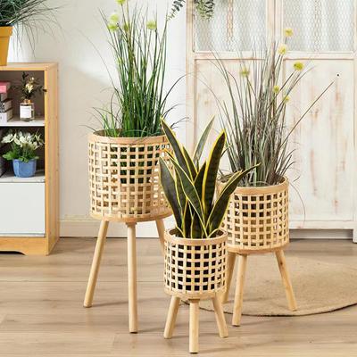 Elegant Outdoor Woven Plant Holder Container Basket Weather Resistant for Balconies Terraces Large Capacity, Waterproof