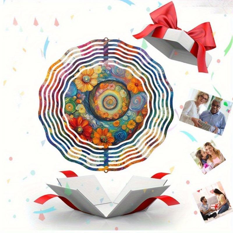 10 Zoll Hängender Windspinner mit 360-Grad-Haken für Balkon-Gartendekor Frühling Sommer Außendekoration