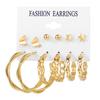 IF ME Retro Butterfly Tassel Pearl Earrings Set Elegant Gold Earring Women Fashion Jewelry Accessories