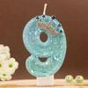 Peacock Blue Number Candles 0-9 for DIY Birthday Cakes – Elegant Design