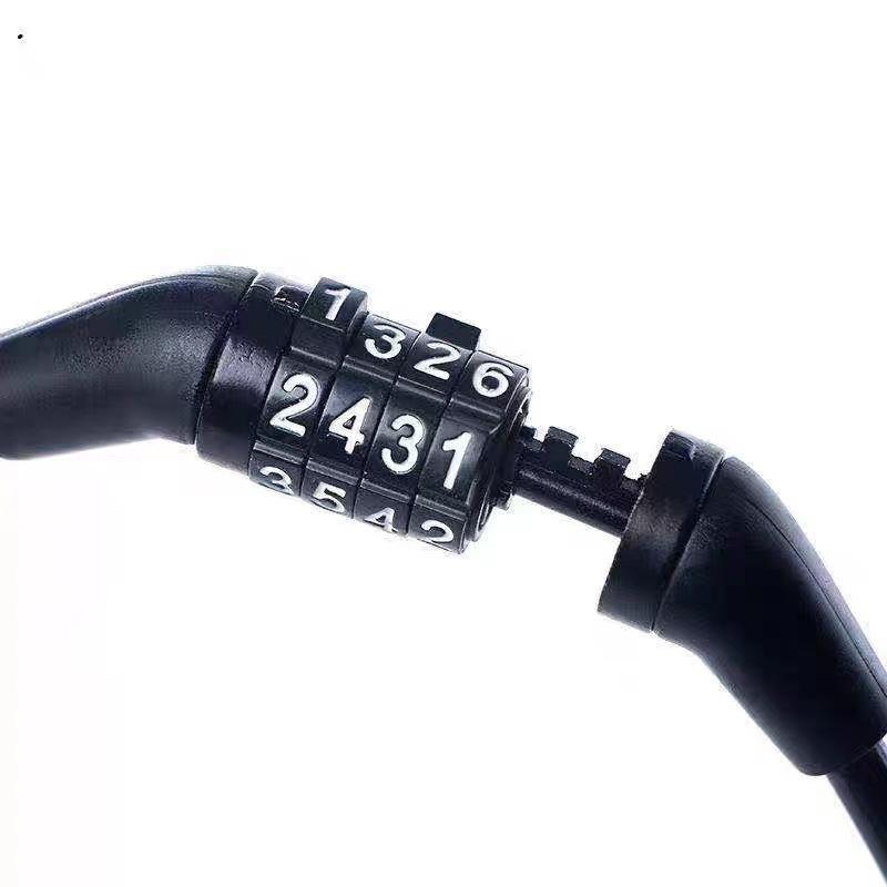 Bicycle & Motorcycle Waterproof 4-Digit Combo Lock Anti-Theft Chain Steel Cable