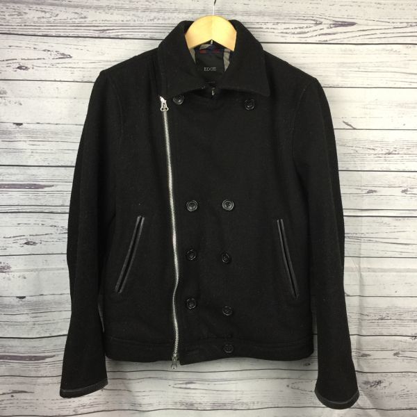 

RUPERT EDGE Wool Riders Blouson Outerwear M Black Full Double Zip Inner Pocket(USED)