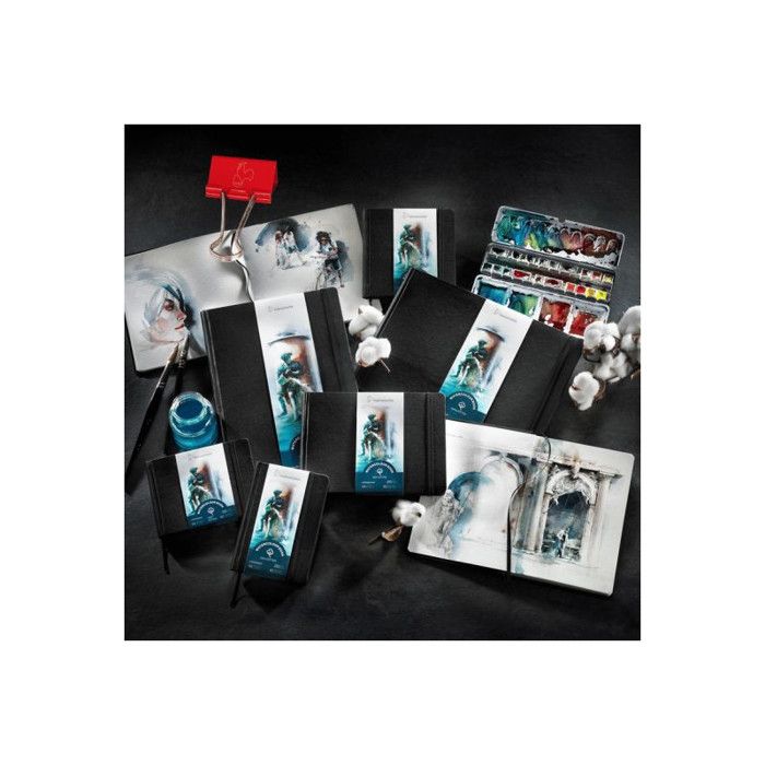 Carnet aquarelle - watercolour book - 100% coton - 250g/m² - 30 feuilles grain fin - paysage - a6 - hahnemühle
