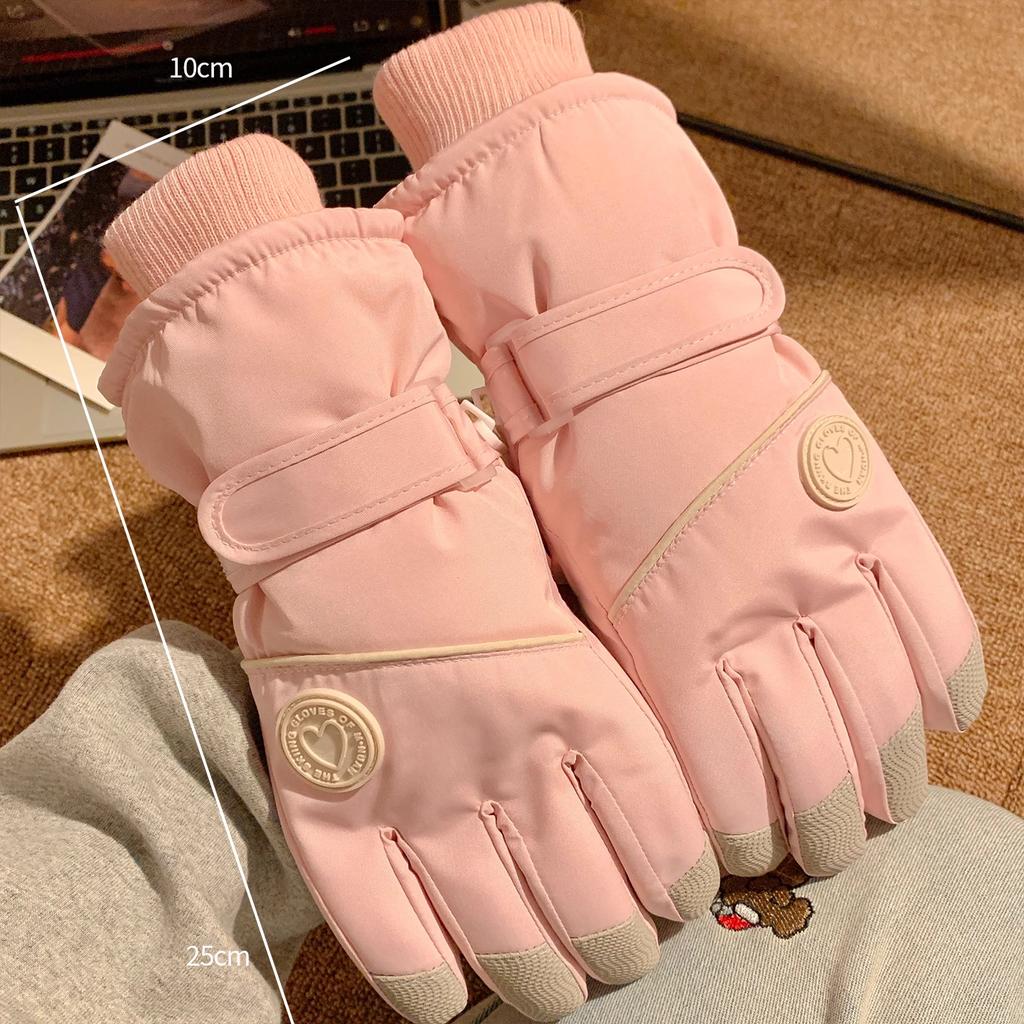 Ski Gloves Men's and Women's 2026 New Autumn and Winter Velvet Thickened Warm and Cold Touch Screen Electric Vehicle Riding Gloves
