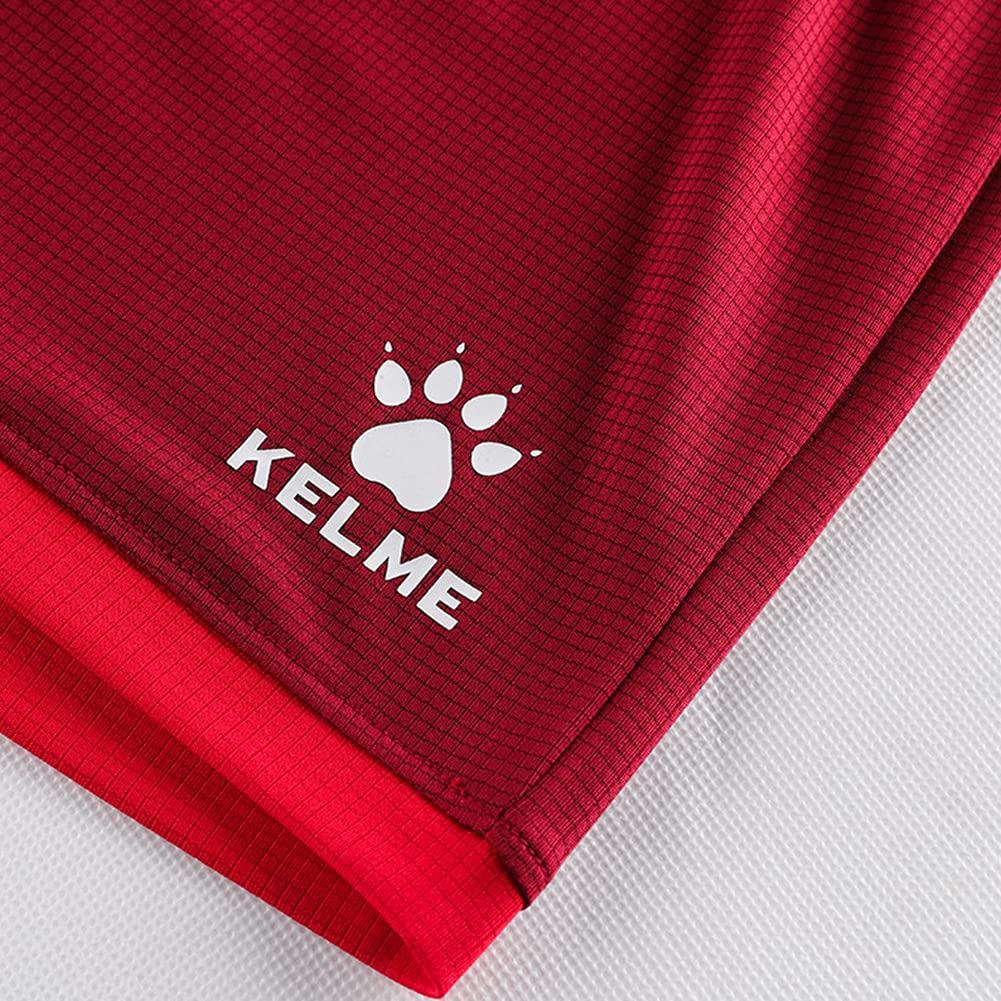 Kelme Jungen Fußballtrikot, Kinder T-Shirt und Hose Set, Fußball/Futsal Bekleidung (Rot, Größe 160cm)
