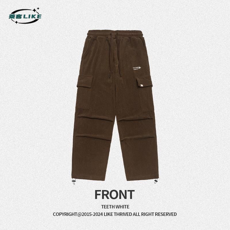 

Осенние и зимние новые мужские повседневные брюки, прочные толстые мужские брюки, американские ретро прямые вельветовые спортивные брюки для активного отдыха 6XL кофейный