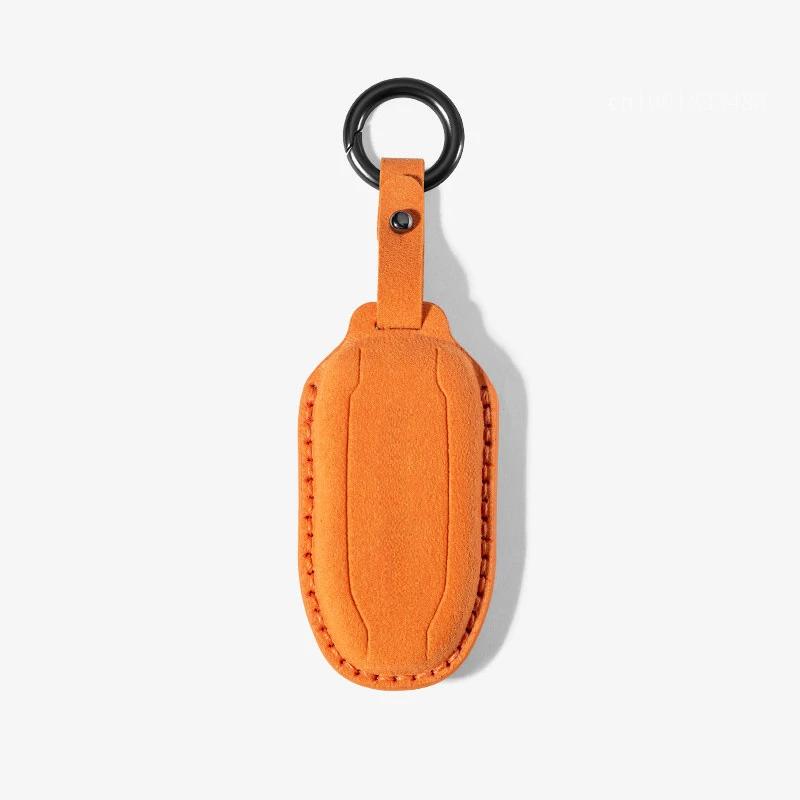 Car Key Fob Case Cover Shell Fob For Tesla Model 3/X Model S/Y Keychain Key Bag Holder Protector Suede Key Case Accessories