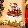 Sticker Christmas Deer Reading Static Window Decal - Does Not Scratch Glass for Living Room Windows