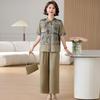 Mom's New Chinese Style Two-Piece Set: Spring/Autumn Blouse & Summer Set for Middle-Aged and Elderly Women, 2026