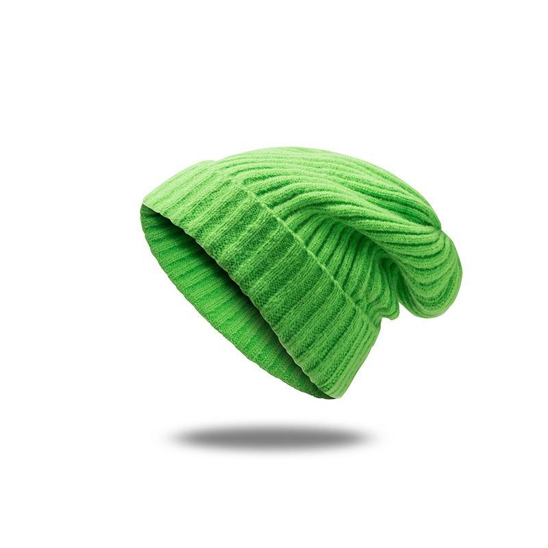 

Однотонная удлиненная шерстяная шапка женская зимняя универсальная ветрозащитная свободная теплая повседневная вязаная шапка мужская One Size