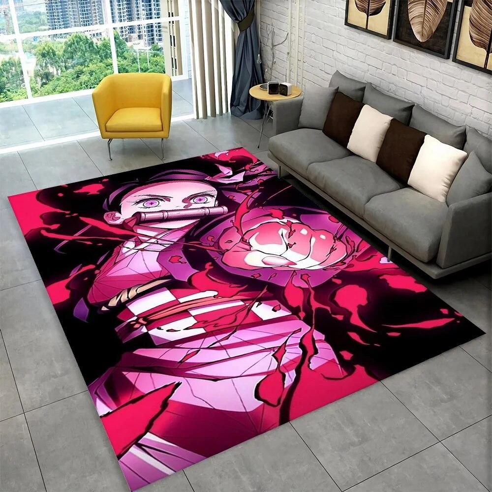 Kamado Nezuko Demon Slayer Anime Area Teppe, Teppe Teppe for Stue Barn Soverom Sofa Dørmatte Dekor, Barn Sklisikker gulvmatte
