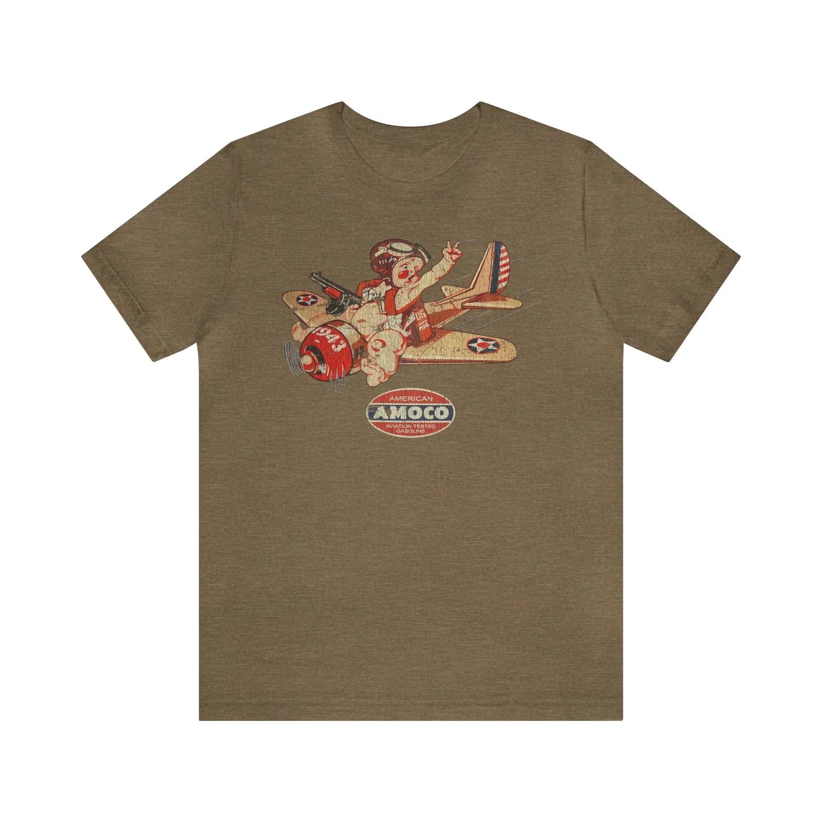 Amoco Aviation Fuel 1943 Vintage Men s T shirt S