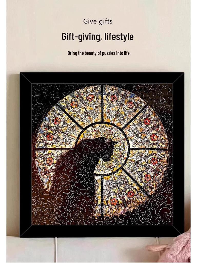 Yüksek Kaliteli Düzensiz Ahşap Kedi Yapboz - Doğum Günleri ve Sevgililer Günü için Sevimli Hediye