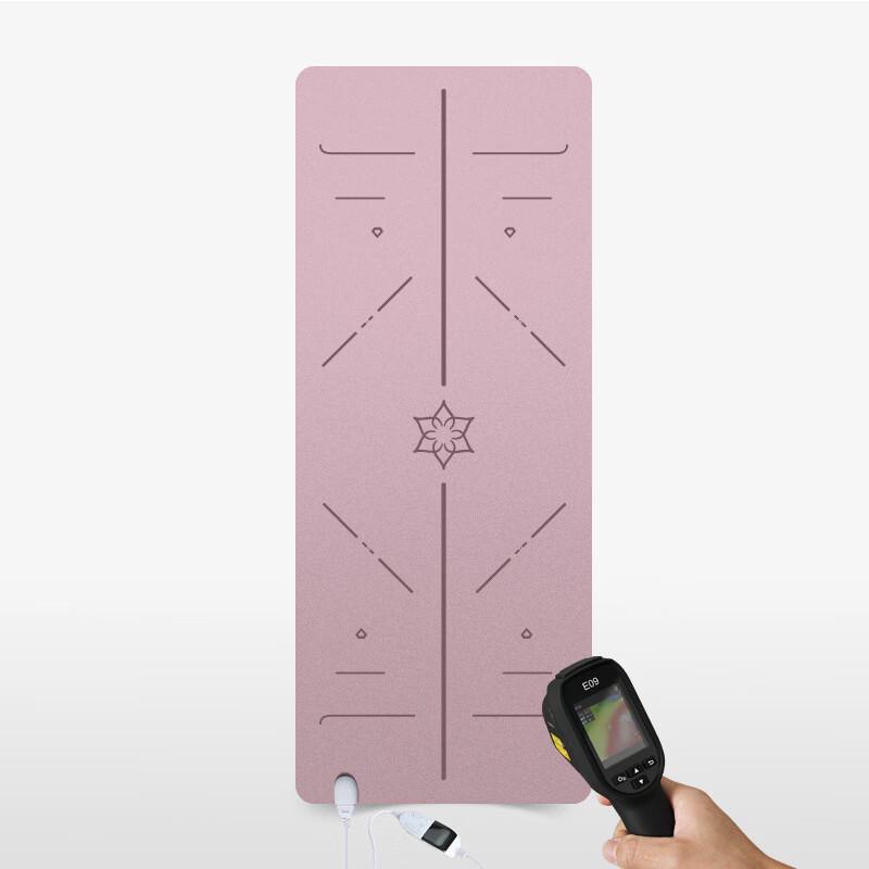 OEING Natural Rubber Heated Yoga Mat with Alignment Lines