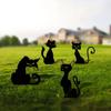 1 Stück Metall-Gartenstecker mit schwarzer Katze – Dekorative Stecker für den Außenbereich | Tierstatuen in Silhouette für den Garten | Stilvolle Gartendekoration aus Metall