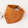 Solid Color Four-Layer Gauze Baby Bib Triangle Scarf with Snap Closure