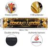 Congratulations Decorations - We Are So Proud of You Banner - Well Done - Graduation Decorations for Prom - 6 x 1.3ft (Black and Gold)
