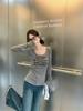 Women's Retro Slim Fit U-Neck Long Sleeve T-Shirt - Early Spring Base Layer