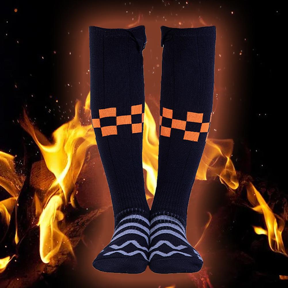 Electric Heated Socks Electric Heating Socks with Built-in Heating Panels Skiing Sock Warm Winter Socks for Camping Hiking