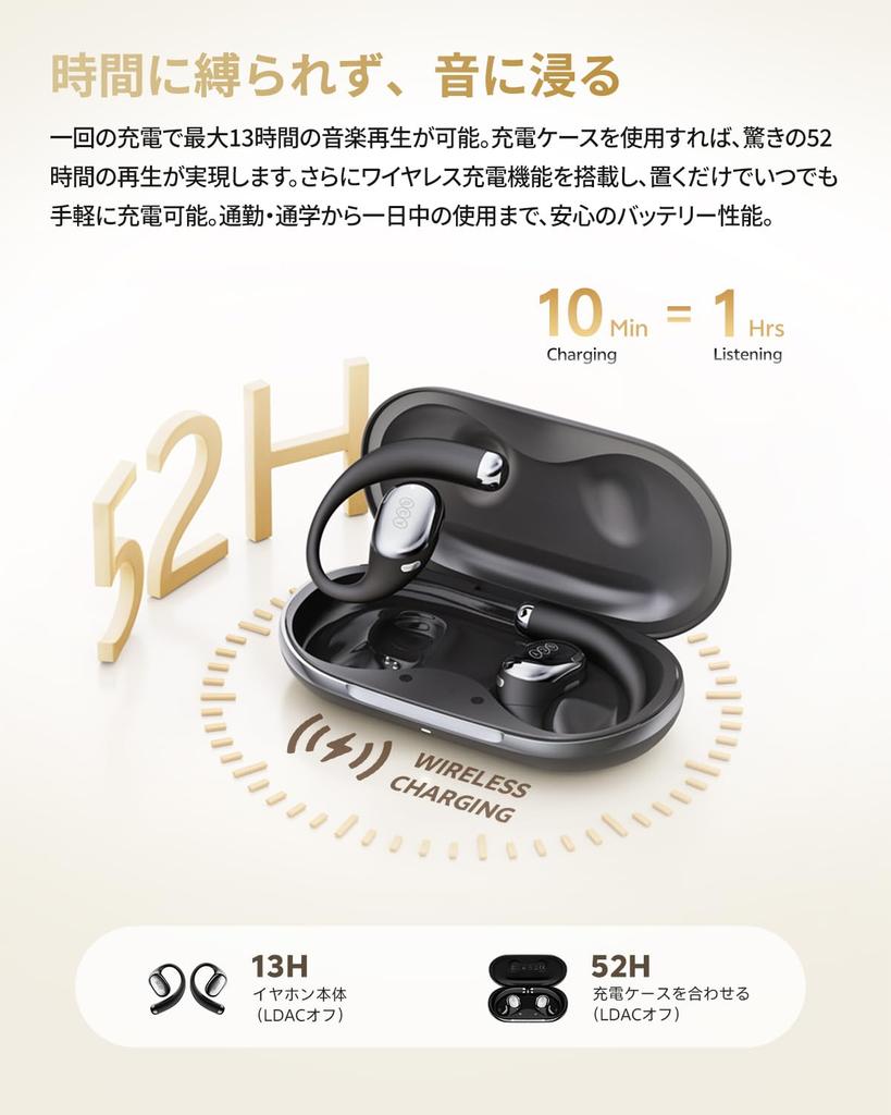 [VGP2025 SUMMER Award Winner] QCY Crossky R70 Open-Ear Earphones, Bluetooth 5.4, Hi-Res Audio Support, LDAC, 17mm x 12mm Drivers, 52 Hours of
