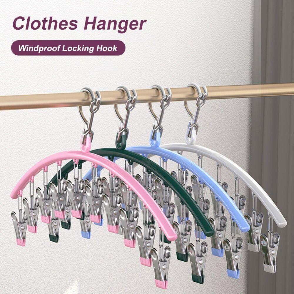 Windproof Drying Rack With 10 Hold Clips Yoga Pants Hanger New Curved Hanger  for Clothing Store