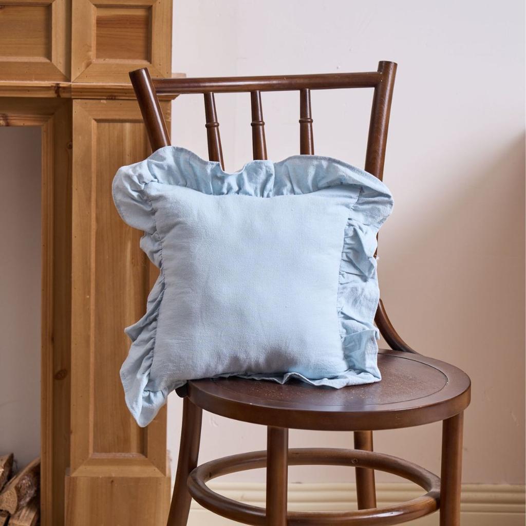 French Ruffle Edge Pillow Cover Solid Color Pillow Living Room Sofa Pillow Chair Back Waist Pillow Cover