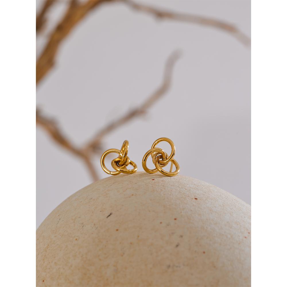 Eetit Stylish Unique Stainless Steel Circle Geometric Personality Stud Earrings PVD Plated Daily Young Charm Jewelry Wholesale